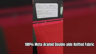 Product Name: 100% Meta‑Aramid Double‑side Knitted Fabric
Weight:400gsm
Width:180cm
