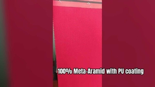 Material: 100% Meta‑Aramid with PU coating
Weight:280gsm
Width:150cm
Color: Red  