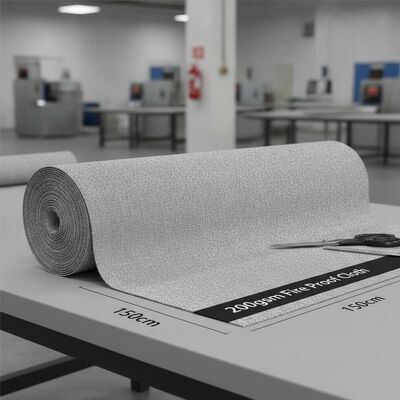 200gsm fire proof cloth 150cm width heat resistant fabric designed for industrial safety and protective garment production