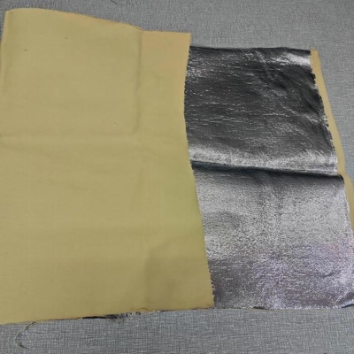 Natural Color 100% Para Aramid Aluminized Fabric Satin Weaving