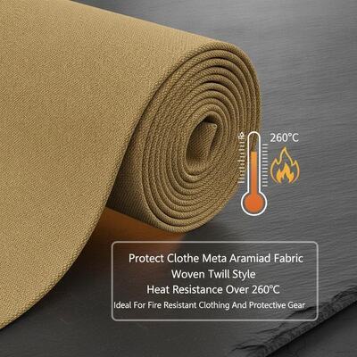 Protect Clothe Meta Aramid Fabric Woven Twill Style Heat Resistance Over 260 Celsius Ideal For Fire Resistant Clothing And Protective Gear