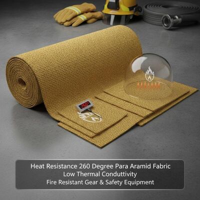 Heat Resistance 260 Degree Para Aramid Fabric Featuring Low Thermal Conductivity Suitable for Fire Resistant Gear and Safety Equipment