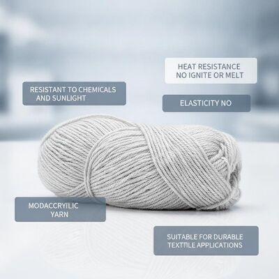 Resistant To Chemicals And Sunlight Modacrylic Yarn Heat Resistance No Ignite Or Melt Elasticity No Suitable For Durable Textile Applications