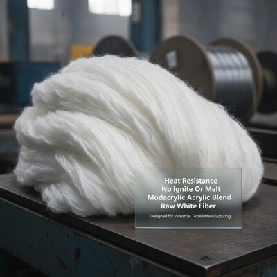 Heat Resistance No Ignite Or Melt Modacrylic Acrylic Blend Raw White Fiber Designed for Industrial Textile Manufacturing
