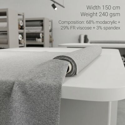 Modacrylic FR Blended Fabric with 68% Modacrylic + 29% FR Viscose + 3% Spandex for Flame Resistance <2 Second and 240gsm Weight