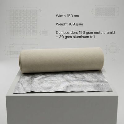 Aluminum Foil Meta Aramid Fabric with Heat Resistance Flame Retardant and Customized Length