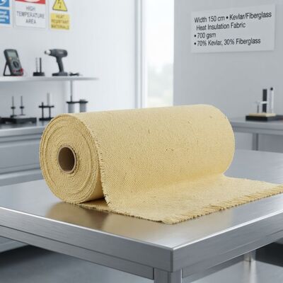 Kevlar Fiberglass Heat Insulation Fabric with High Temperature Resistance, Flame Retardant, and Tear Resistance