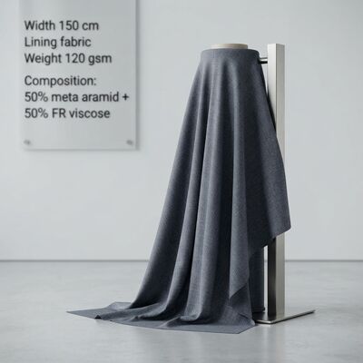 50% Meta-Aramid 50% FR Viscose Lining Fabric - Permanent Flame Retardant 120 gsm for Protective Apparel