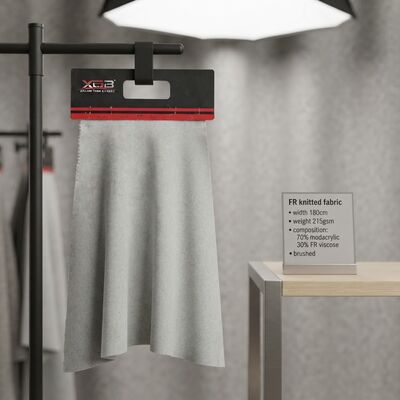 FR Knitted Fabric 180cm Width 215gsm Weight with 70% Modacrylic 30% FR Viscose for Flame Retardant Applications
