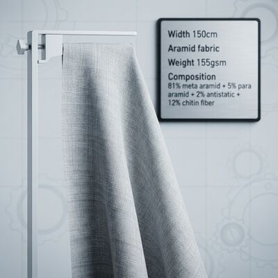 Flame Resistant Antistatic Meta Aramid Fabric with Chitin Fiber for Protective Clothing