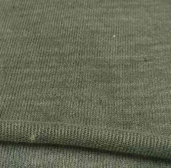 50 gsm Dope-dyed Green Self-extinguishing Meta Aramid Knitting Fabric for Protective Clothing