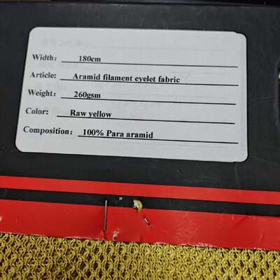 260gsm Cut Resistant Para Aramid Fabric and 180cm Width Aramid Mesh Fabric for Protective Clothing