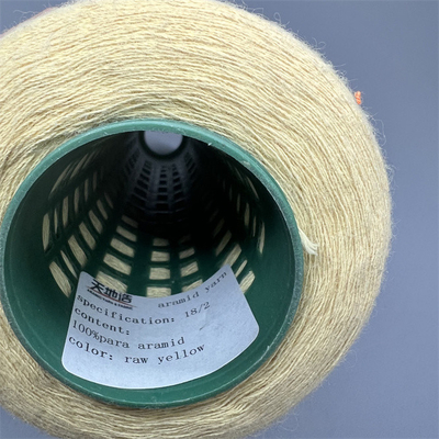 66TEX Para Aramid Fiber Yarn Raw Yellow Ne18/2 For Cut Resistant Gloves