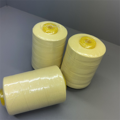 60TEX Ne30/3 Para Aramid Sewing Thread Raw Yellow With High Strength