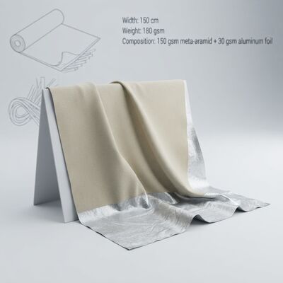 Aluminum Foil Meta Aramid Fabric with Heat Resistance Flame Retardant and Customized Length